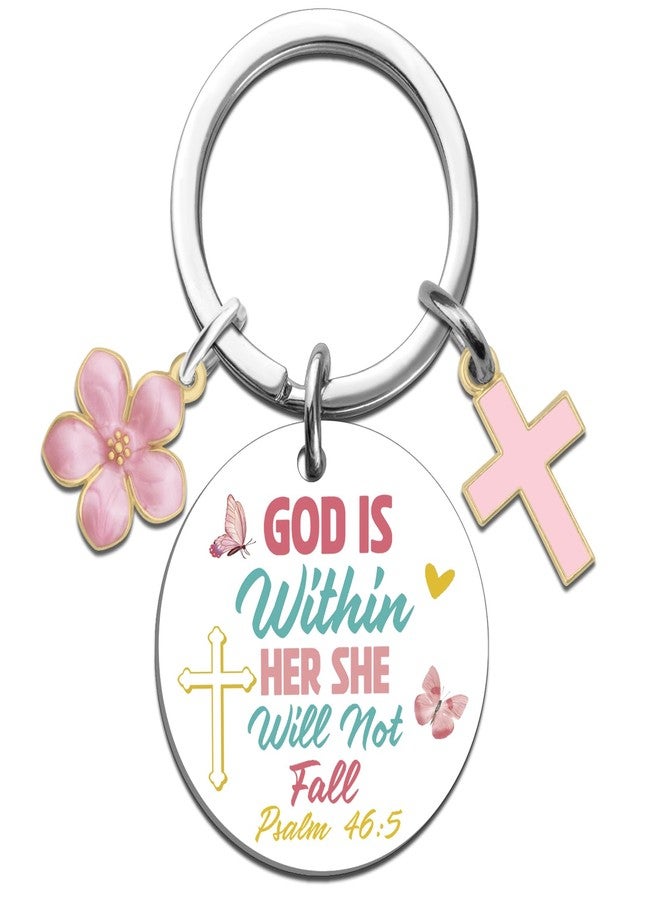 MOEXUKO Christian Keychain Biblical Gifts for Women Stocking Stuffers Religious Gifts for Women Catholic Gift for Friends Sister Daughter Birthday Christmas Easter Gift Spiritual Faith Based Baptism Keyring - Image 1